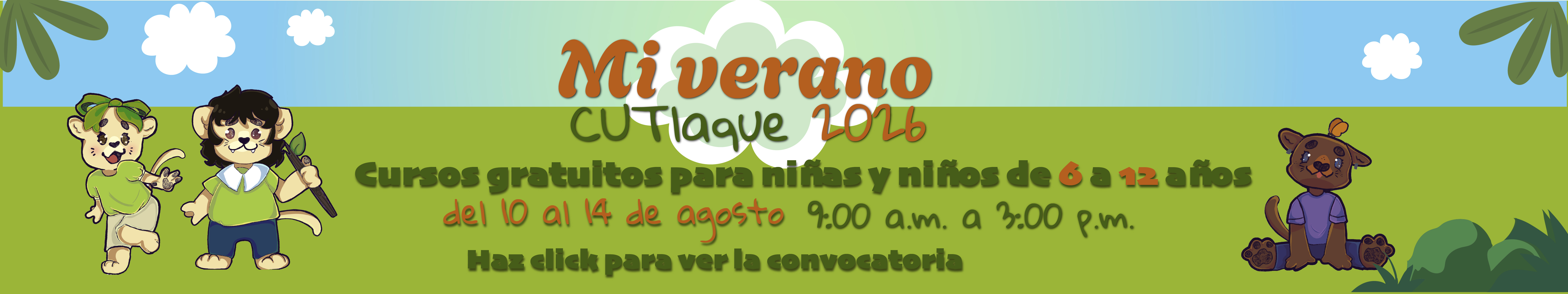 Cursos gratuitos para niños y niñas del diez al catorce de agosto en CUTlaque