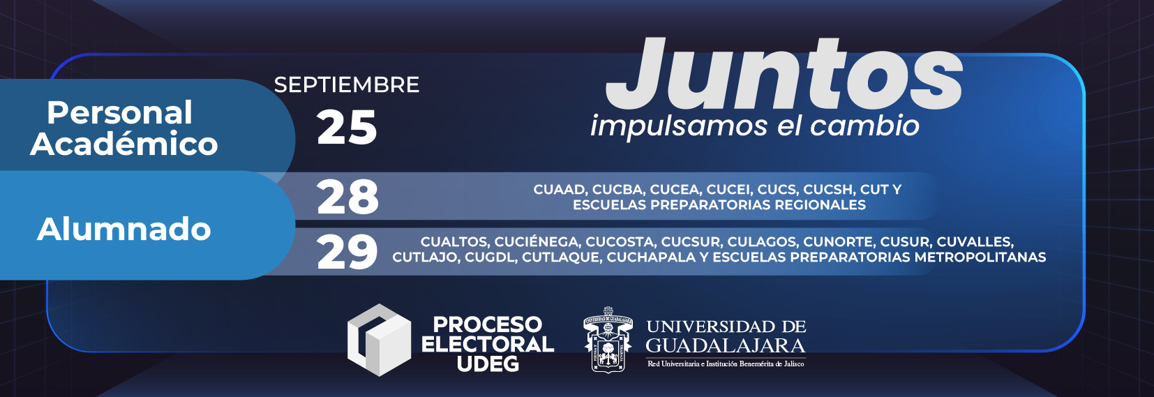 Proceso Electoral UdeG 2026 para personal académico y alumnos
